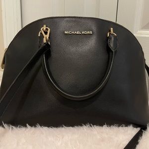Michael Kors purse - black leather dome satchel